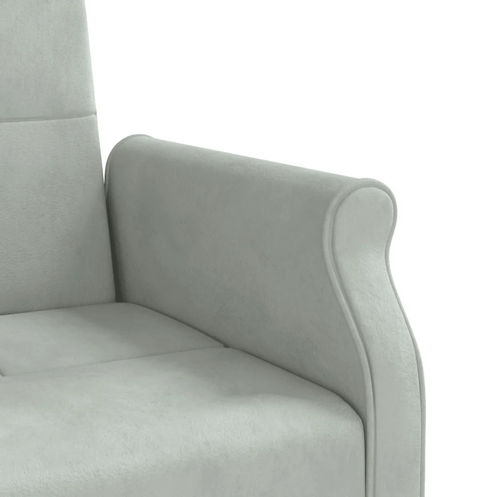 Divano Letto con Cuscini Grigio Chiaro in Velluto
