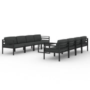 Set di mobili da giardino mobili da esterno 9 pezzi con cuscini alluminio antracite 02_0017892