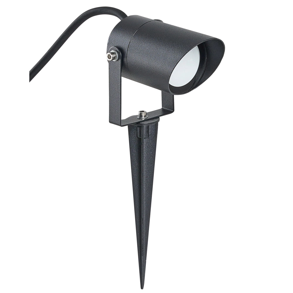 Set di 2 faretti da esterno a LED con picchetto in alluminio nero per giardino, stile moderno