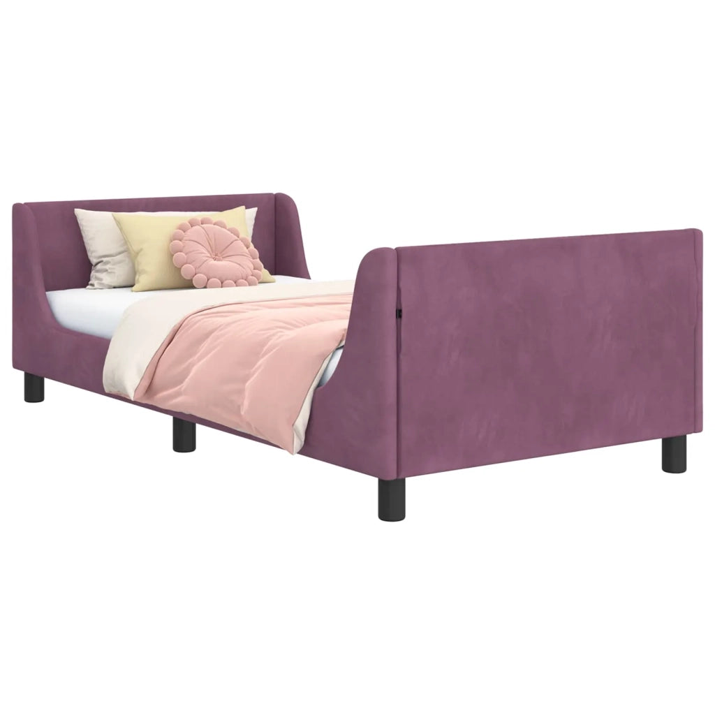 Struttura letto bambini con testata-Giroletto per bambini Viola 80 x 200 cm Velluto 798308