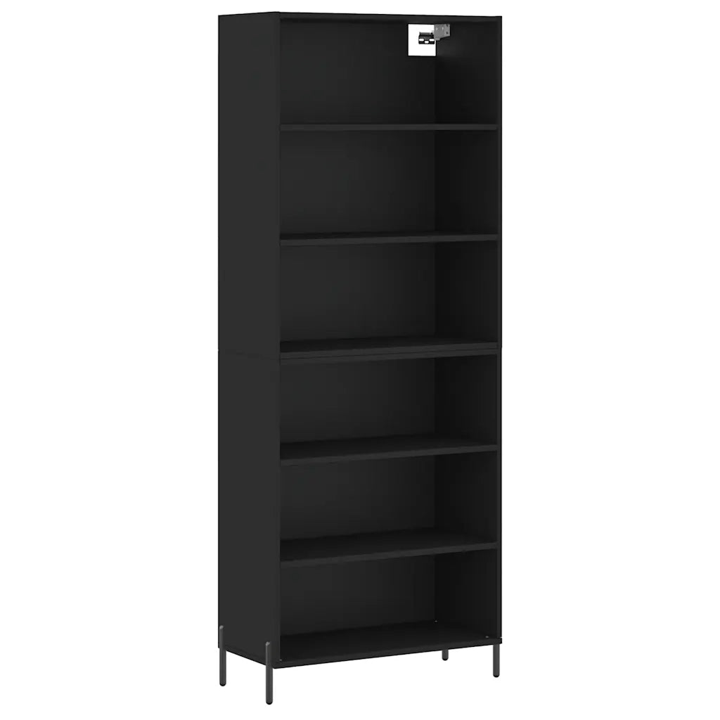 Credenza-Buffet-Armadio da cucina Nera 69,5x32,5x180 cm Legno Multistrato