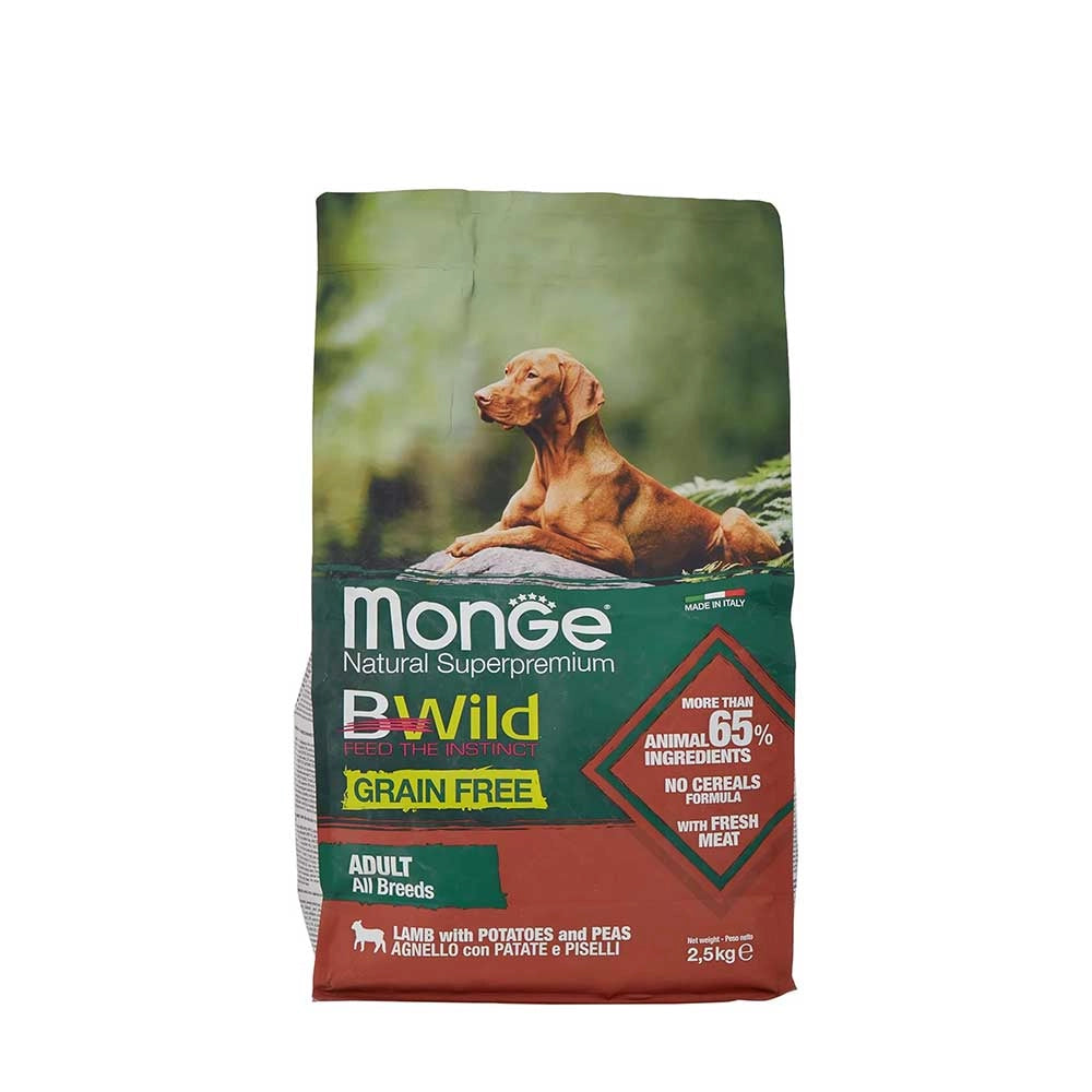 Monge Dog Bwild Grain Free Adult All Breed Agnello e Piselli 2,5kg