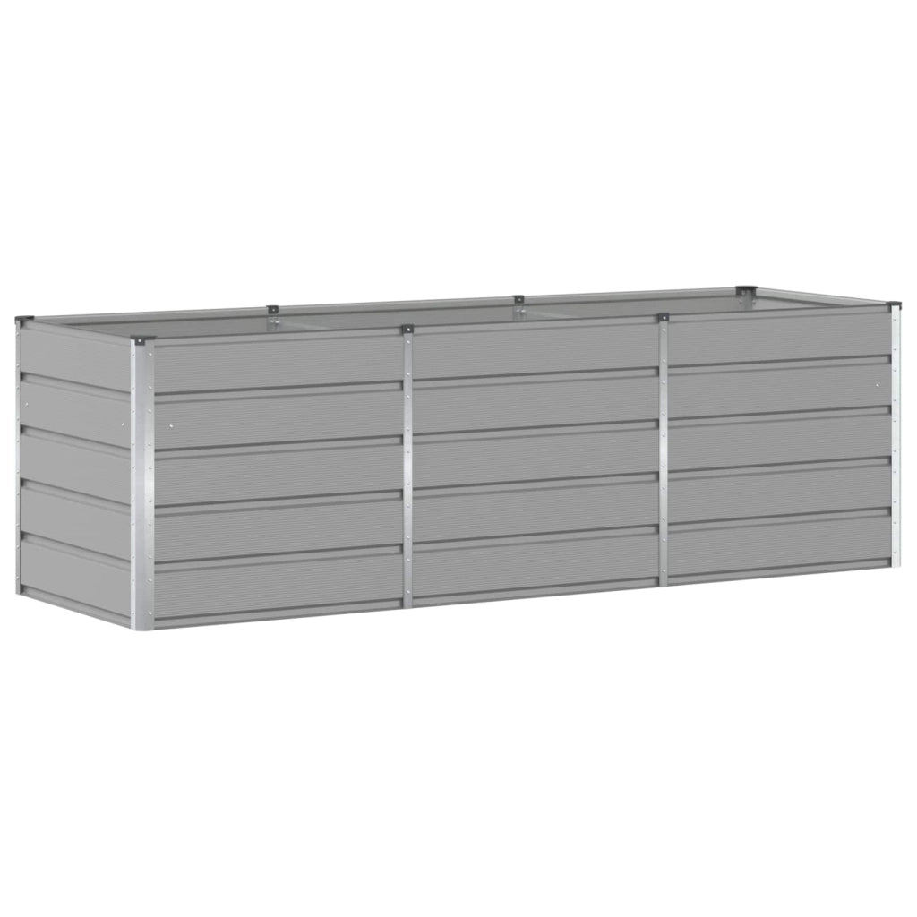Fioriera moderna 240 x 80 x 75 cm design industriale per uso interno/esterno in acciaio grigio chiaro 02_0059190