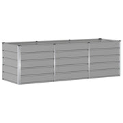 Fioriera moderna 240 x 80 x 75 cm design industriale per uso interno/esterno in acciaio grigio chiaro 02_0059190