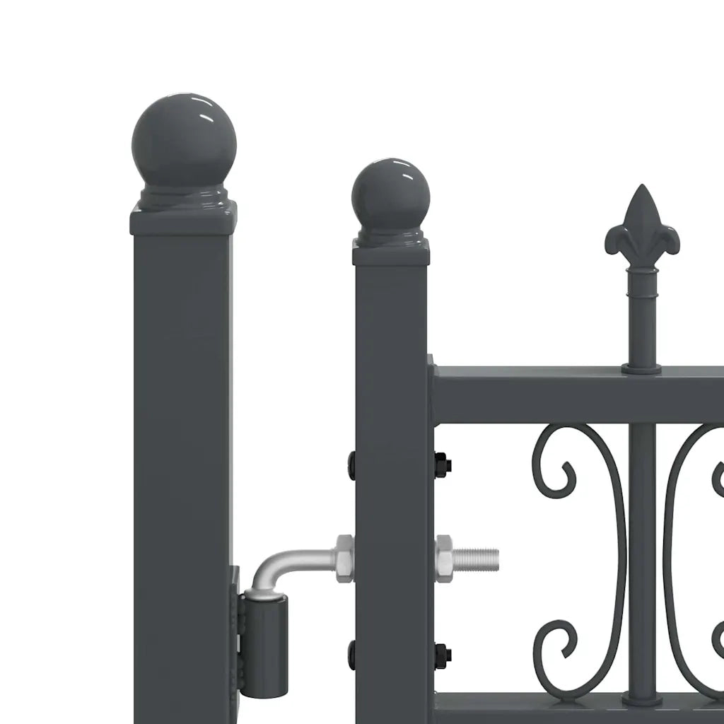 Cancello con Punta a Lancia KAMPEN 404 x 100 cm Acciaio Grigio 42009048