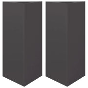 Fioriera rialzata per piante fiori giardino terrazze set da 2 triangolare 40 x 34,5 x 70 cm acciaio nero 02_0039100