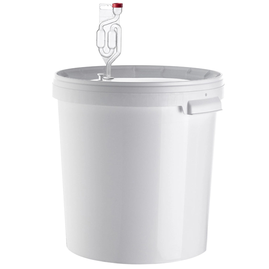 Contenitore di fermentazione KADAX da 33 litri per vino, liquori, birra e sidro, con tappo in sughero.