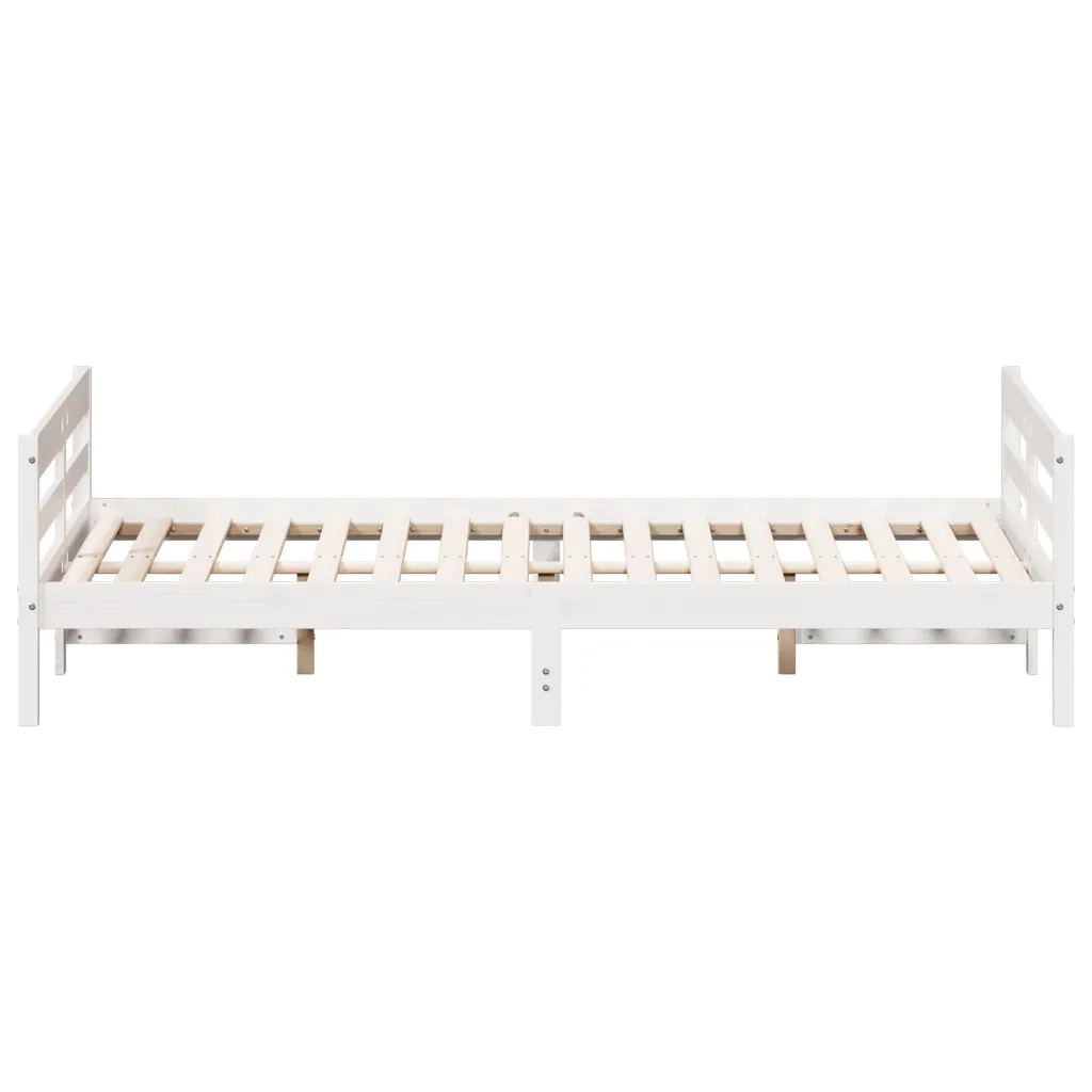 Letto senza Materasso-Struttura Letto Bianco 140x200 cm Legno Massello di Pino 897836