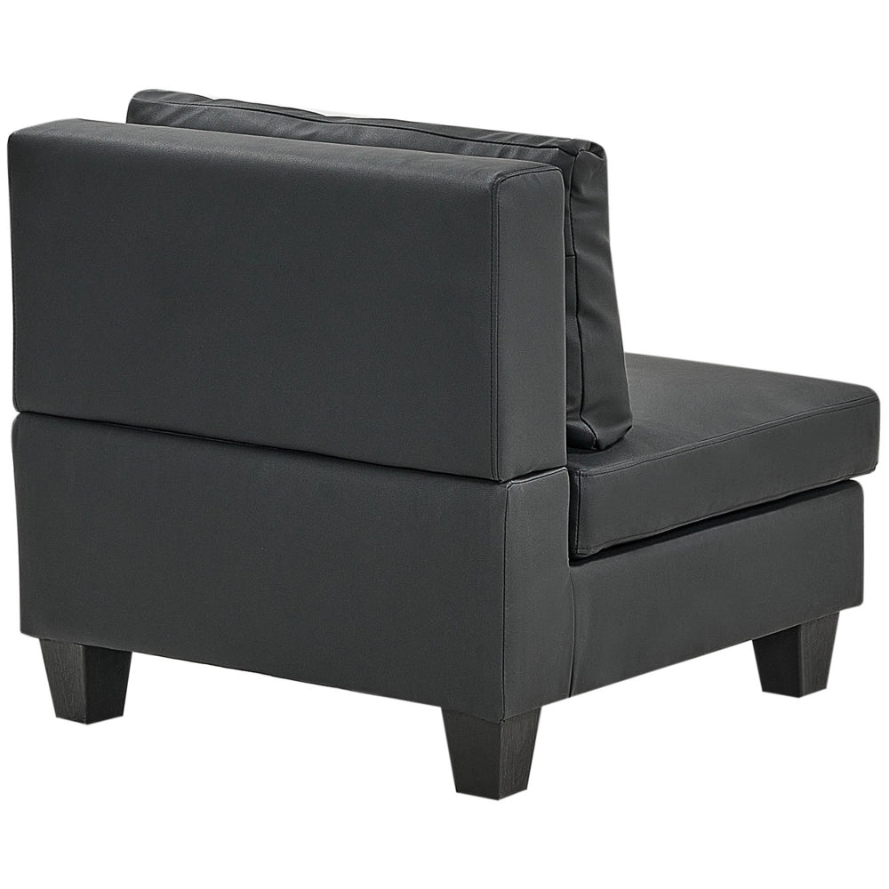 Poltrona imbottita in tessuto nero a 1 posto sezione modulare stile moderno scandinavo soggiorno