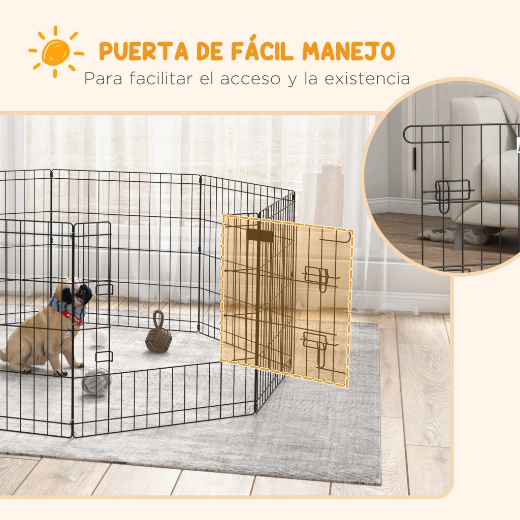 Recinto per Cani 8 Pannelli ¨C Zephmum ¨C Grigio 61x61 cm