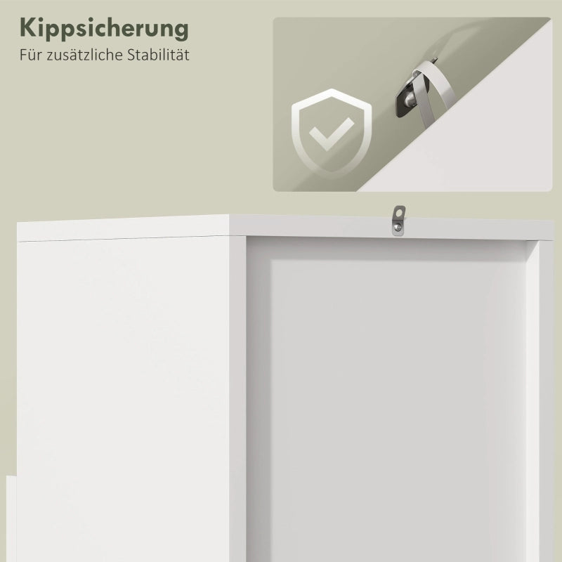 ARMADIO BAGNO SOTTILE CON VANO APERTO E RIPIANI REGOLABILI 30 x 30 x 71,5 cm BIANCO