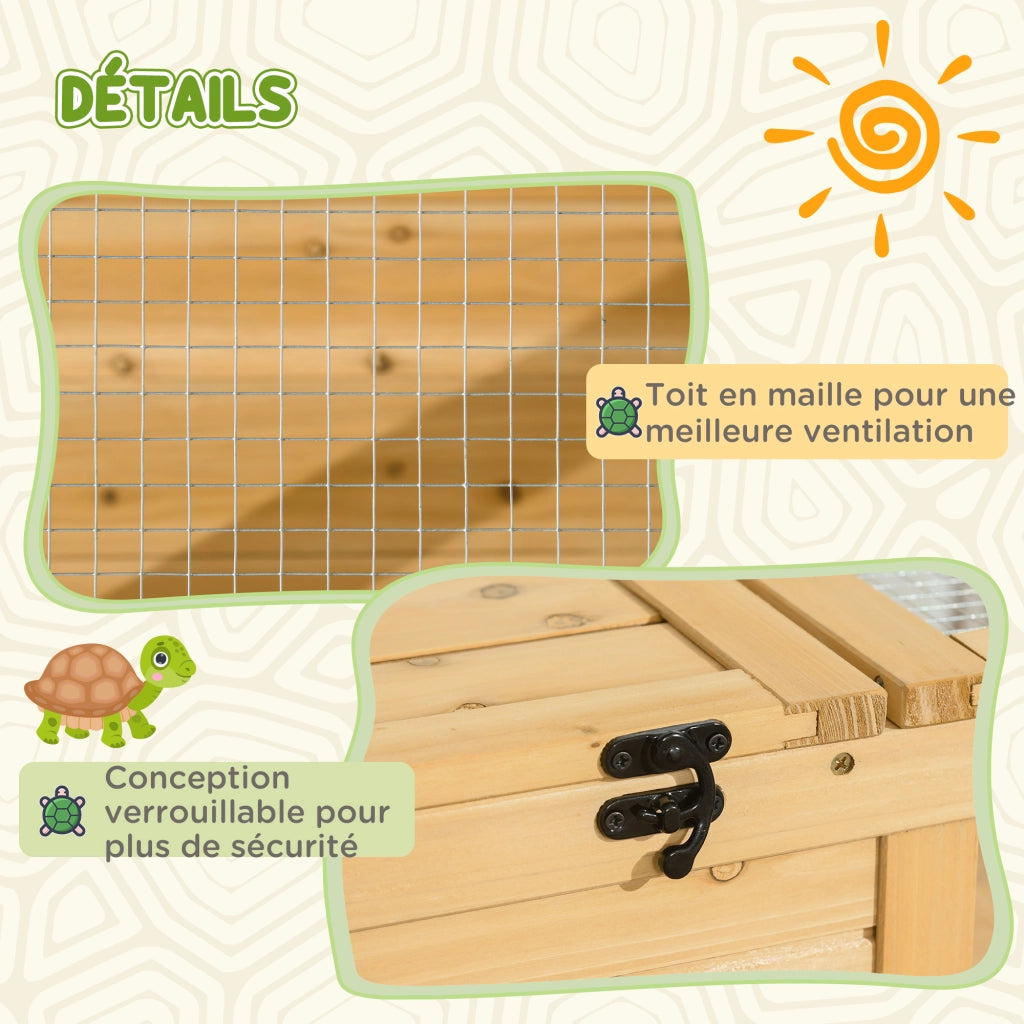 Gabbia per animali piccoli ¨C zephmum ¨C 91x60,5x32 cm legno massello giallo chiaro