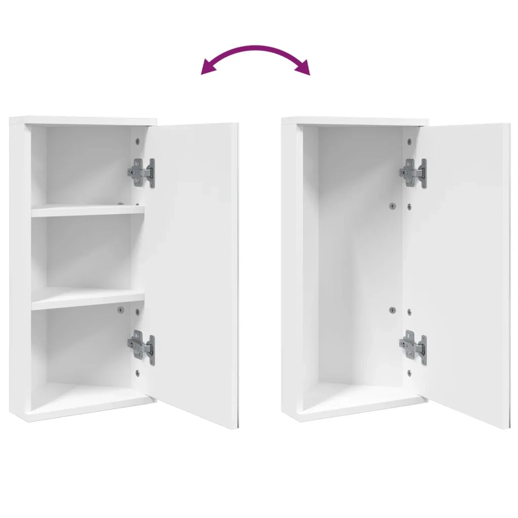 Armadietto Angolare con Specchio da Bagno-Mobiletto a specchio Bianco 30x24x60 cm