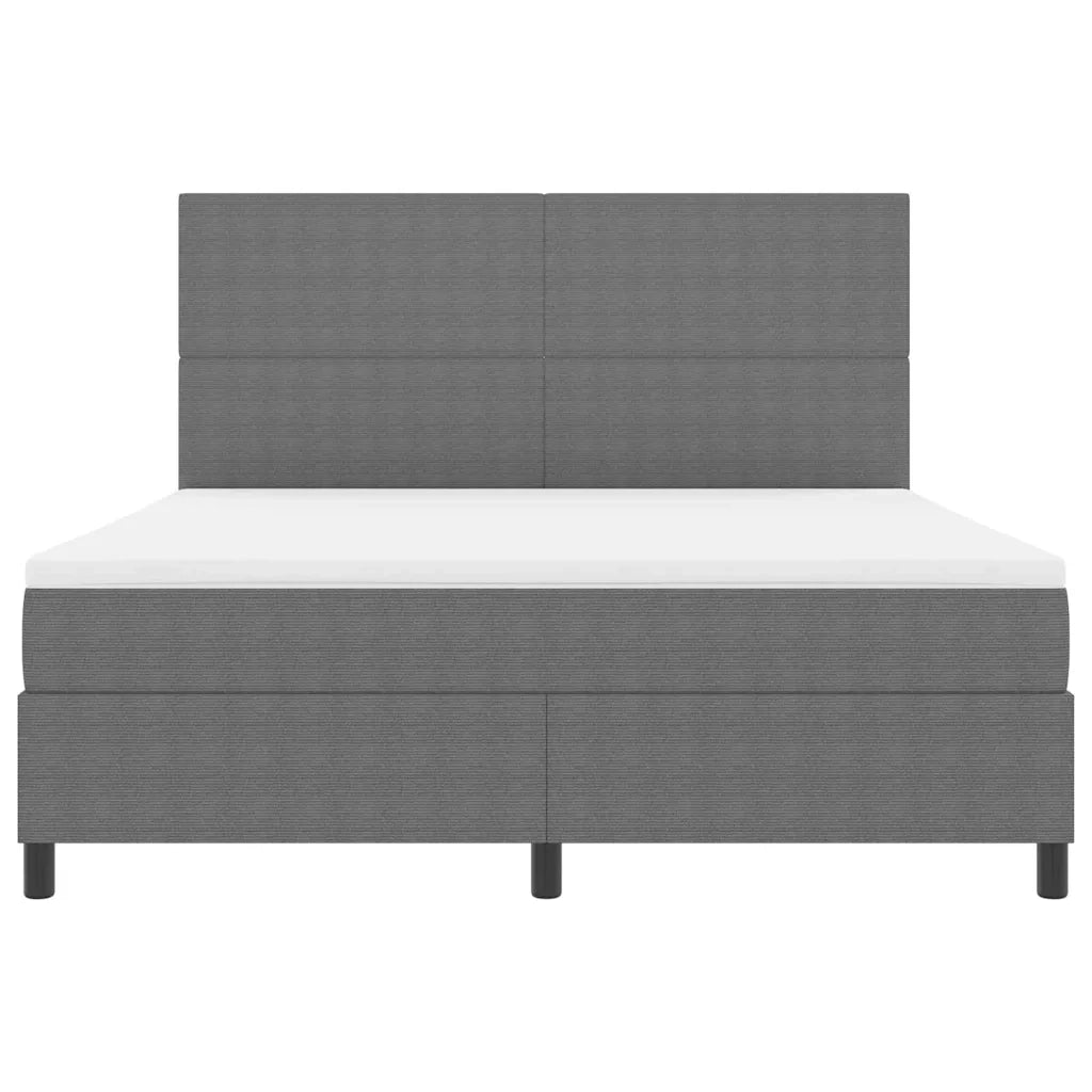 Letto a molle con testiera Grigio chiaro e bianco 180 x 200 cm 3337567