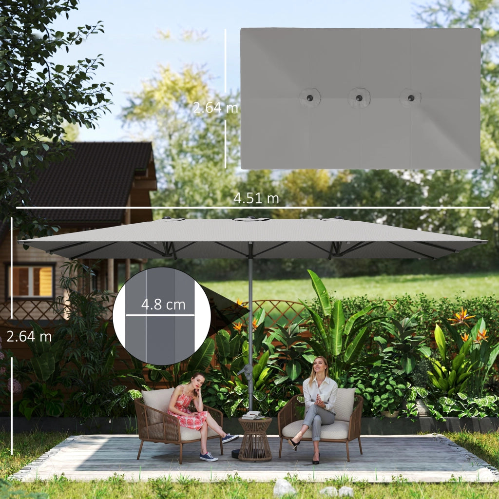 Ombrellone Doppio da Giardino ¨C Zephmum ¨C Grigio 450x260 cm