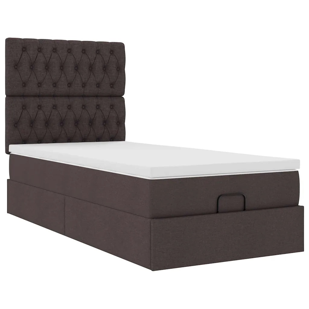 Struttura Letto Pouf con Materasso 90x190 cm in Tessuto