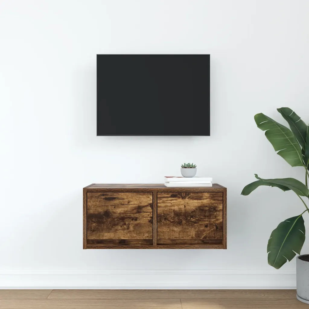 Mobile Porta TV Rovere Fumo 60x31x25,5 cm in Legno Multistrato 861498