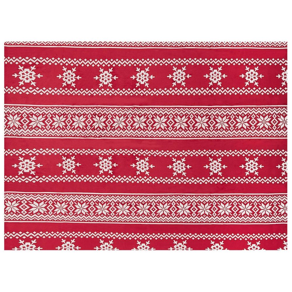 Plaid Coperta Flanella Rossa 150 x 200 cm Inverno Lanuginoso Classico Inverno Stagionale Maglione Di Natale Modello