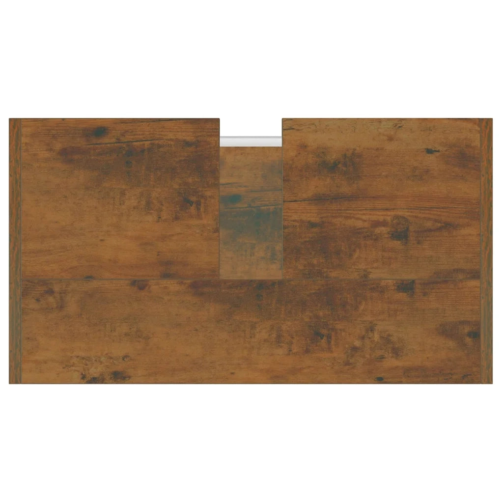 Armadietto Bagno Rovere Fumo 60x33x60 cm in Legno Multistrato 815525