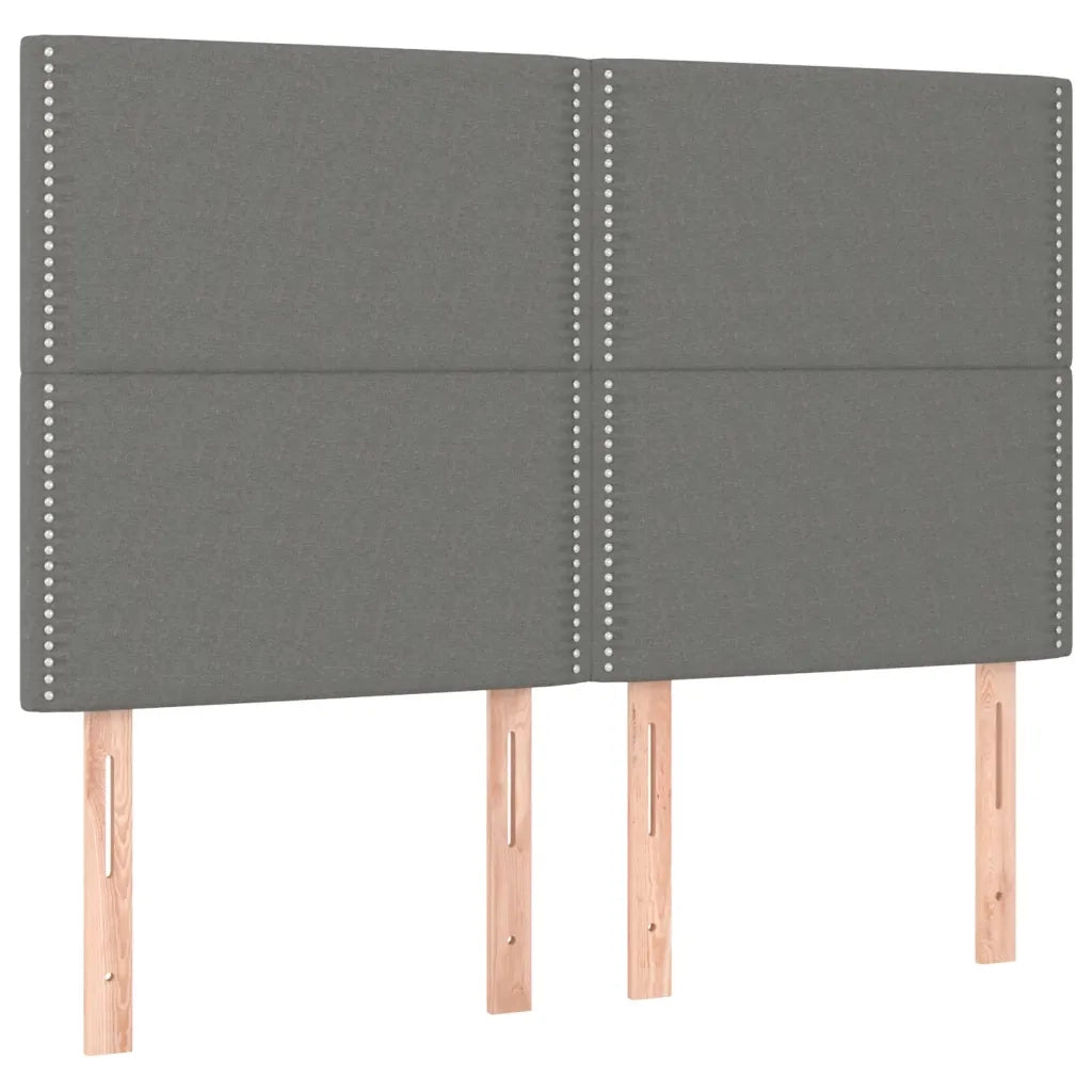 Letto a Molle Materasso e LED Grigio Scuro 140x190cm in Tessuto