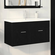 Mobile da Bagno Rovere Nero 90 x 38,5 x 46 cm Legno multistrato 3333138
