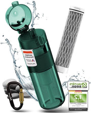 Filtro acqua esterno da 500 ml - Otre con filtro per acqua potabile per campeggio escursioni e avventure di sopravvivenza - Verde