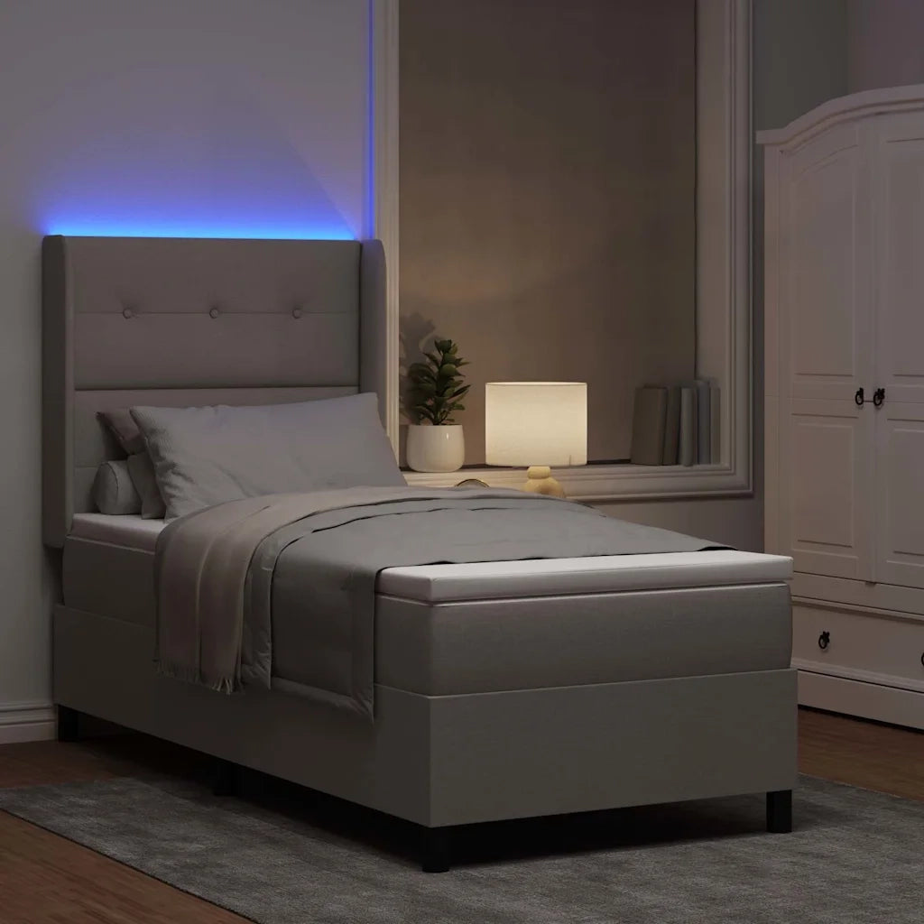 Letto a Sorgente LED con materasso Talpa 100 x 200 cm Tessuto