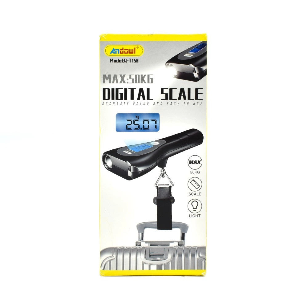 Trade Shop - Bilancia Digitale Portatile Per Bagagli Fino A 50kg Metro Torcia Display Q-t158 -