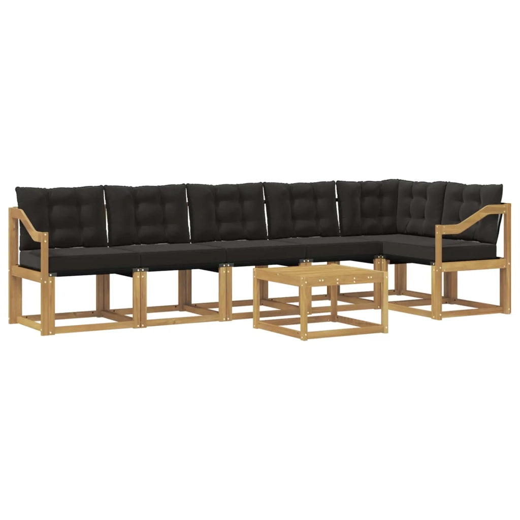 Set di divani da esterno 7 pz Bianco e Nero 3389558