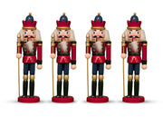 Set 1-2-4 Schiaccianoci Soldatino Accessorio Decorativo Ornamenti Natale 18 cm - 4 Pezzi - Schiaccianoci