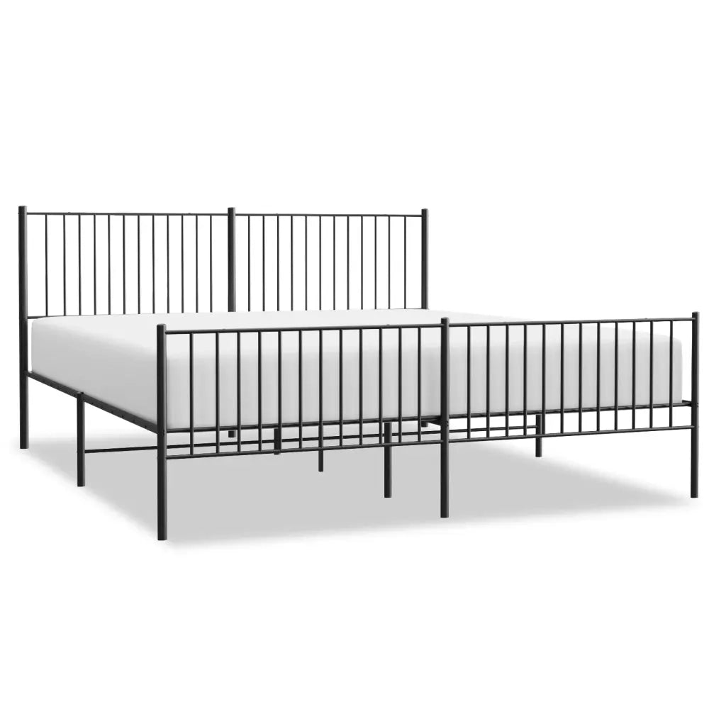 Giroletto con Testiera e Pediera Metallo Nero 200x200 cmcod mxl 81802