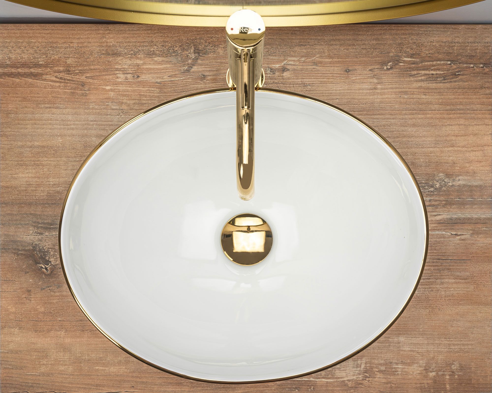 Lavabo Da Appoggio Rea Sofia Gold Edge