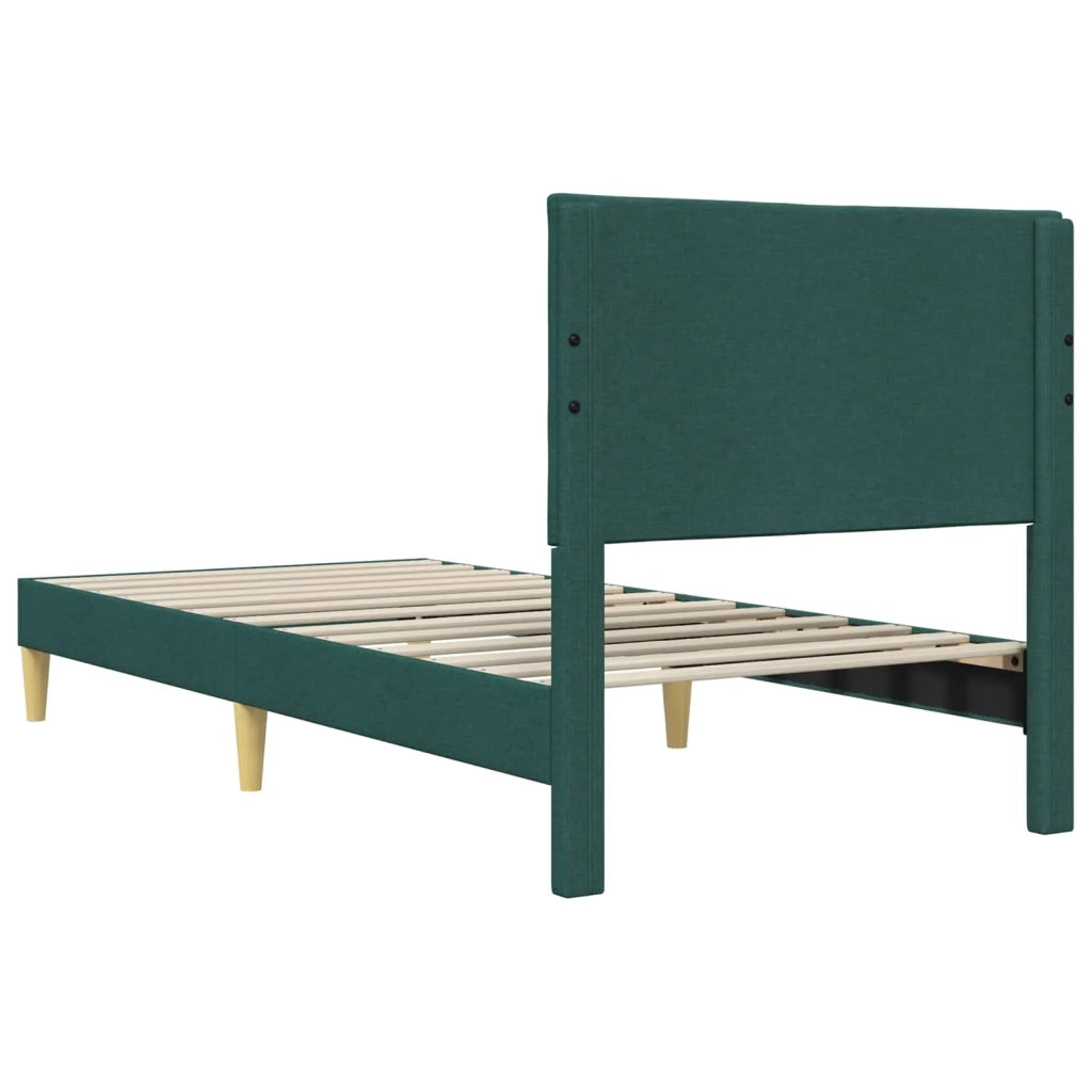 Struttura del letto Verde Scuro 90 x 200 cm Tessuto