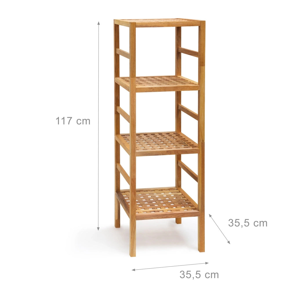 Mensola da bagno 117 cm in legno di noce 4 livelli ripiani 3213057/2