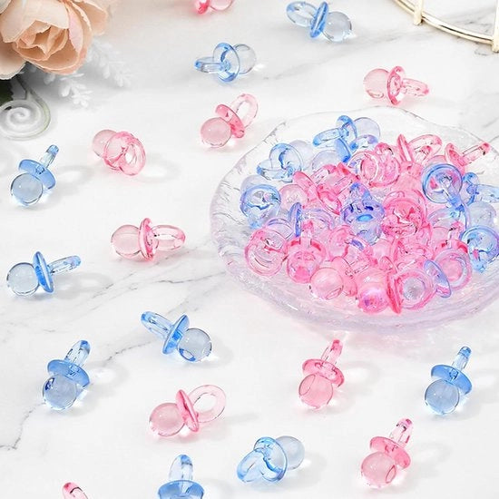 Decorazione da tavola per baby shower - fiori di struzzo - decorazione per festa di compleanno - 50 pezzi - decorazione per festa di battesimo - decorazione per festa di bambino unisex