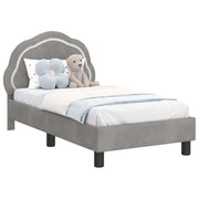 Letto singolo | Letto per adulti | Struttura letto per bambini con testata Grigio Chiaro Velluto
