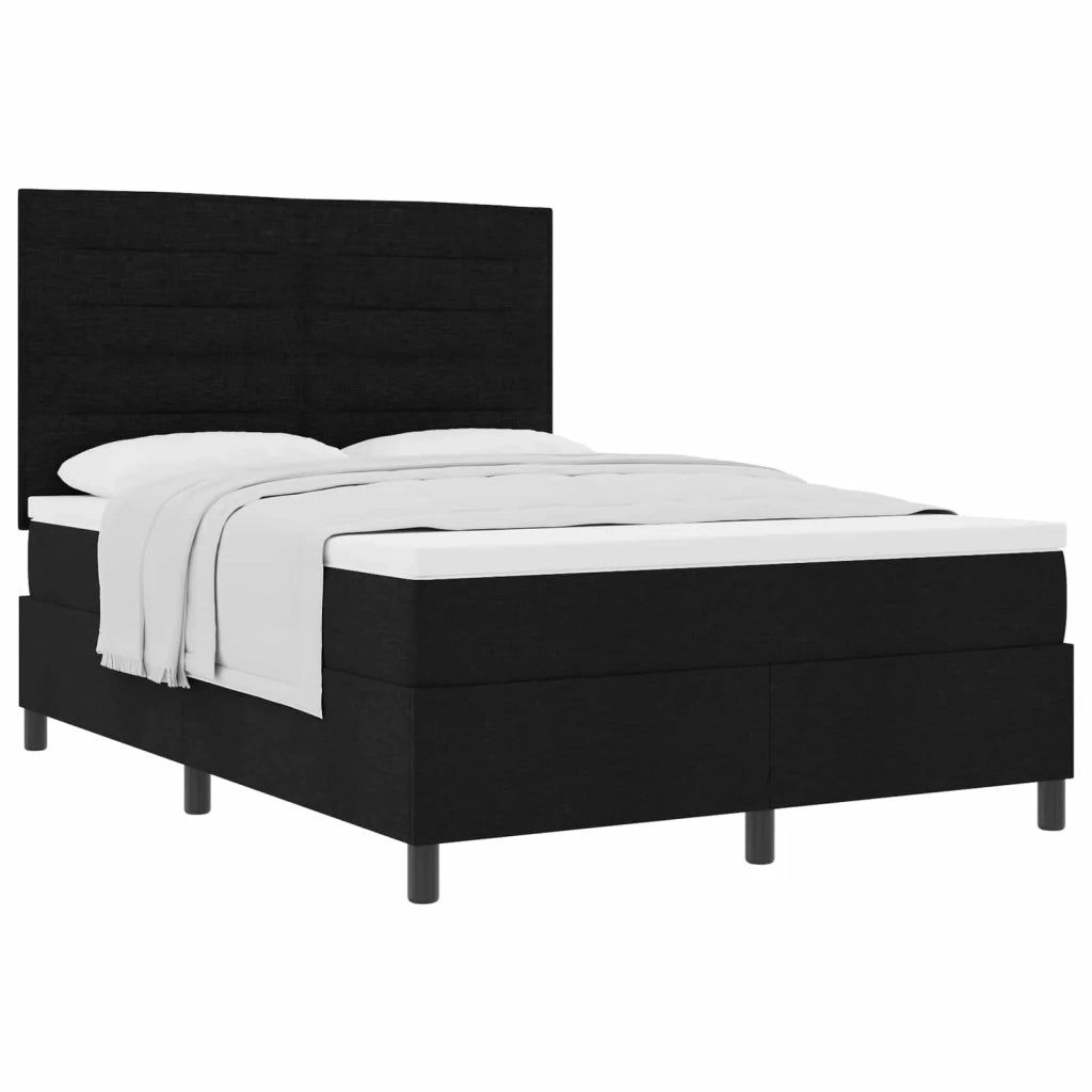 Letto a molle con materasso Nero 140 x 200 cm Tessuto 3339317