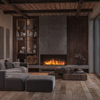 Camino a Vapore Elettrico Bifacciale Angolare a Destra 120x50x40 cm Invapo Corner P1200 con Ricarica Automatica Nero