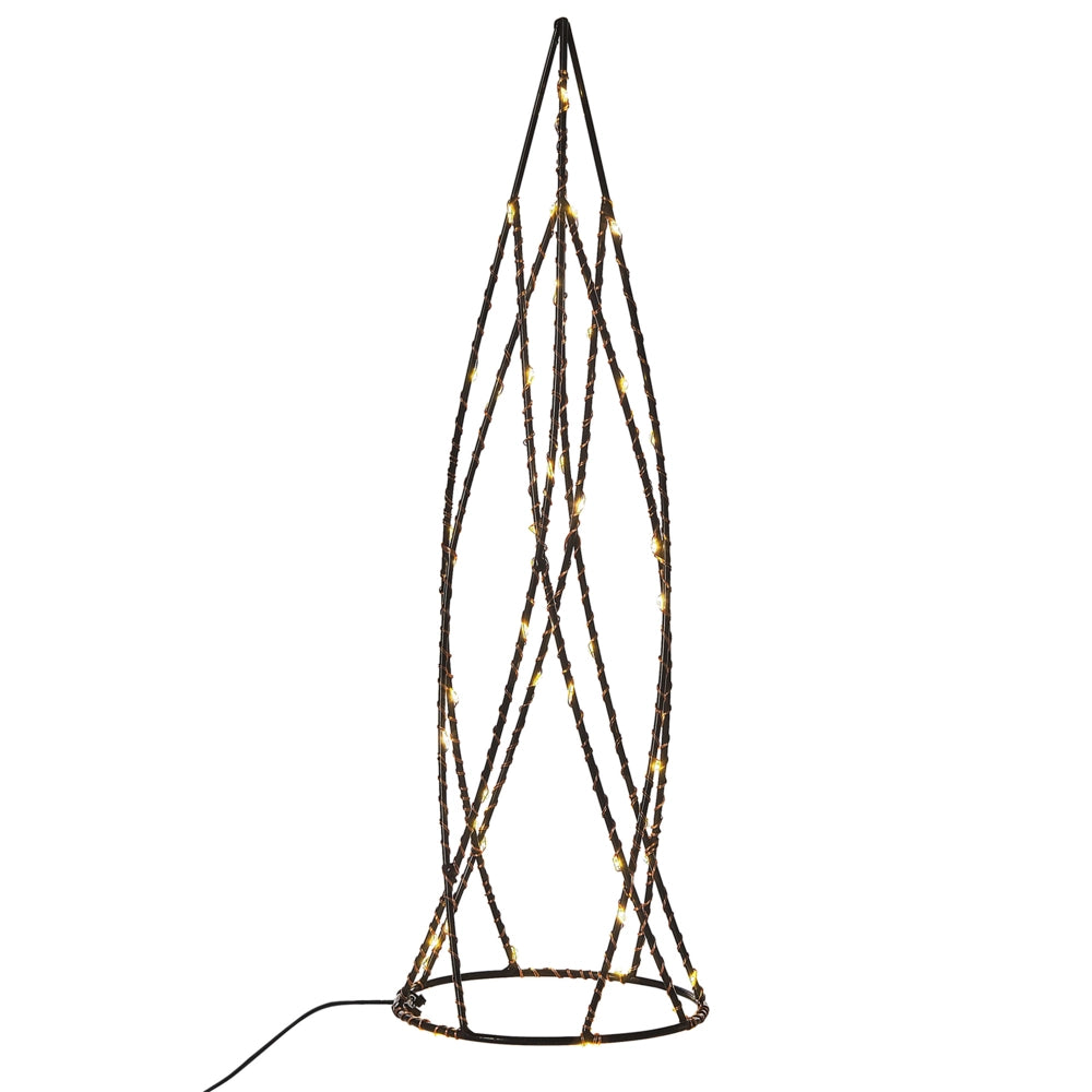 Moderno Set di 2 Alberi di Natale Decorativi con Luci Led in Metallo Nero