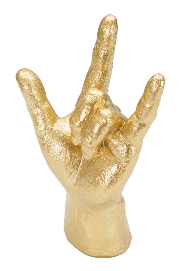 Statua Mano "Yeah" 14,5x23x7 cm in Poliresina Oro
