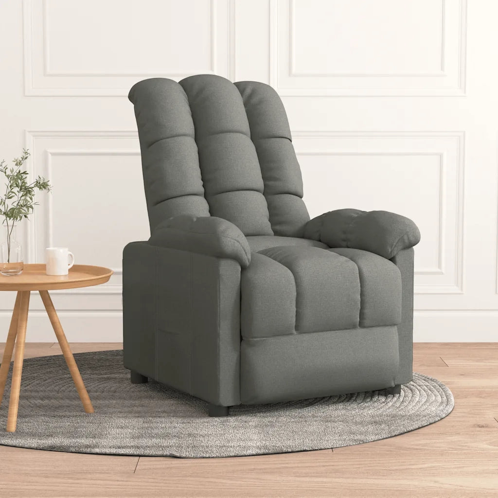 Poltrona Reclinabile in Tessuto Grigio Scuro 289797