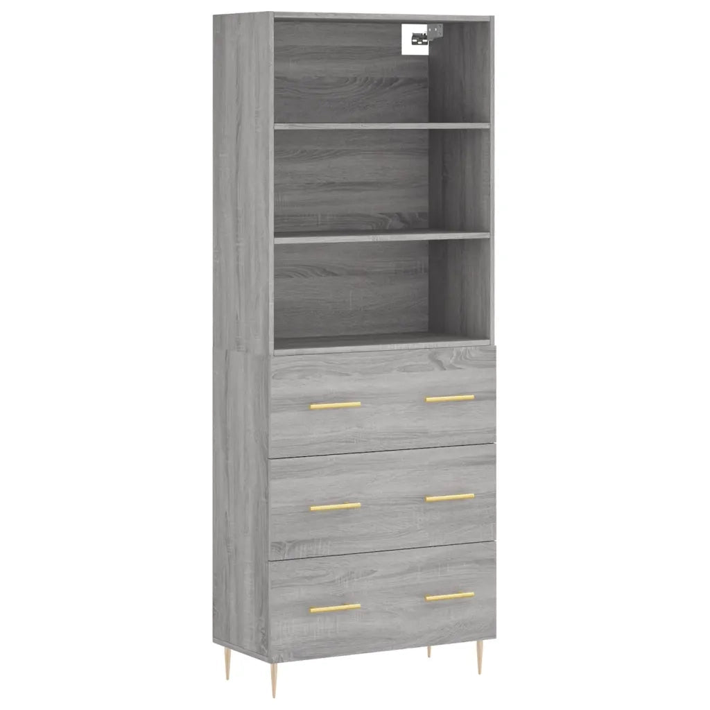 Credenza Grigio Sonoma 69,5x34x180 cm in Legno Multistrato 3189371