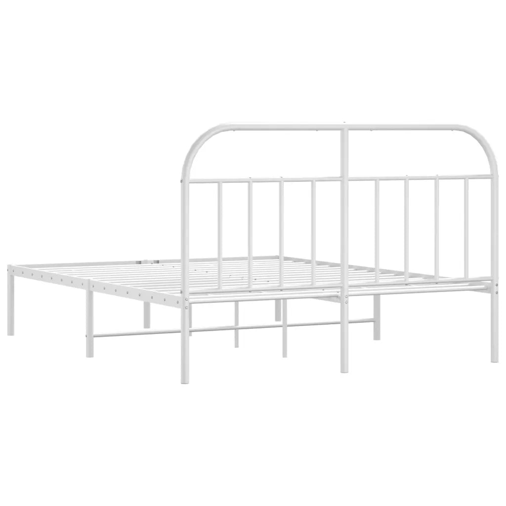 Giroletto con Testiera-Struttura Letto con testiera Metallo Bianco 140x190 cm 999372