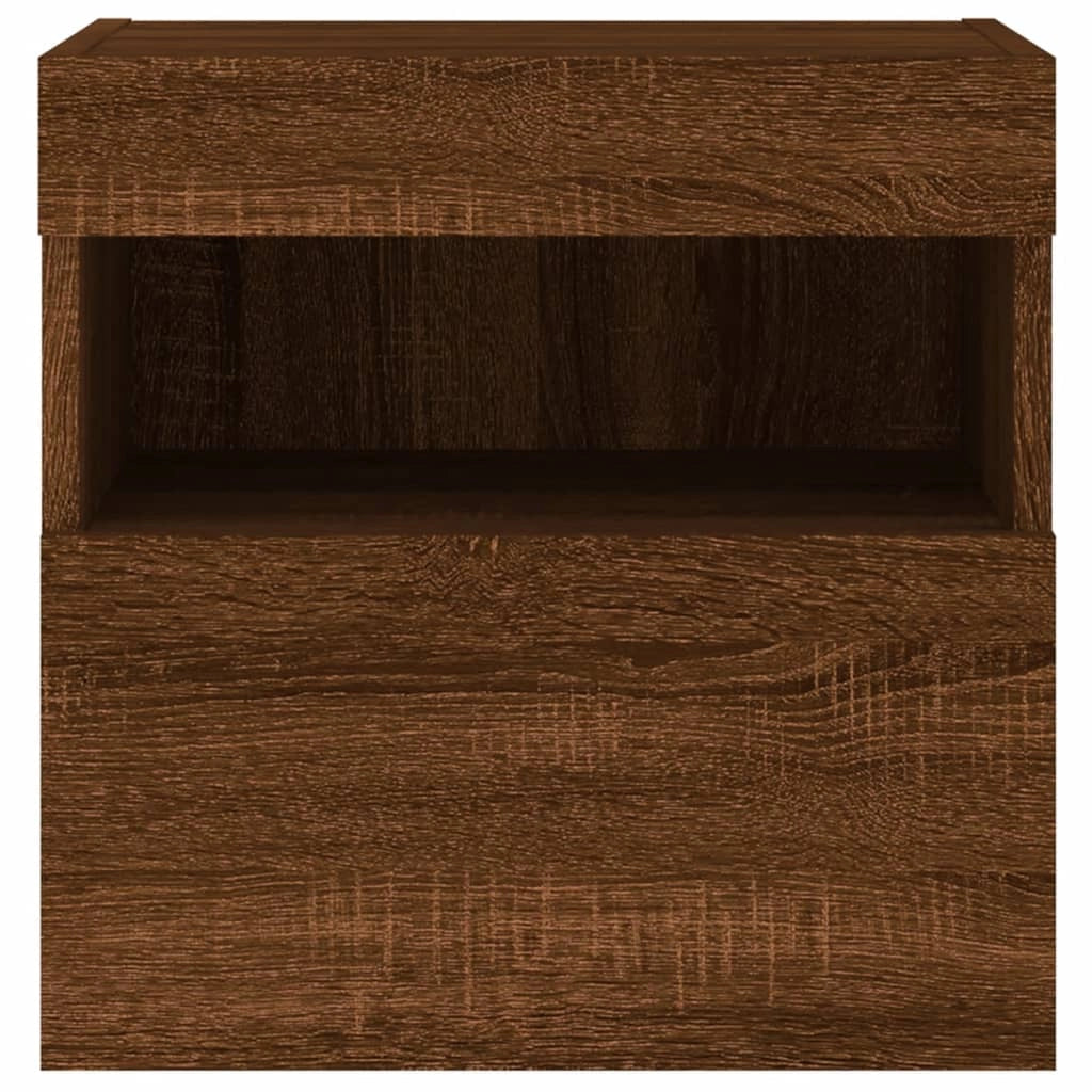 Mobile TV multimediale scaffale TV mobile TV credenza TV mobile TV da parete per sala da pranzo soggiorno camera da letto con luci LED rovere 40 x 30 x 40 cm marrone 02_0027947