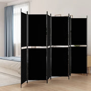 Divisorio Ambienti | Divider per stanze | Paravento a 6 Pannelli Nero 300x200 cm in Tessuto