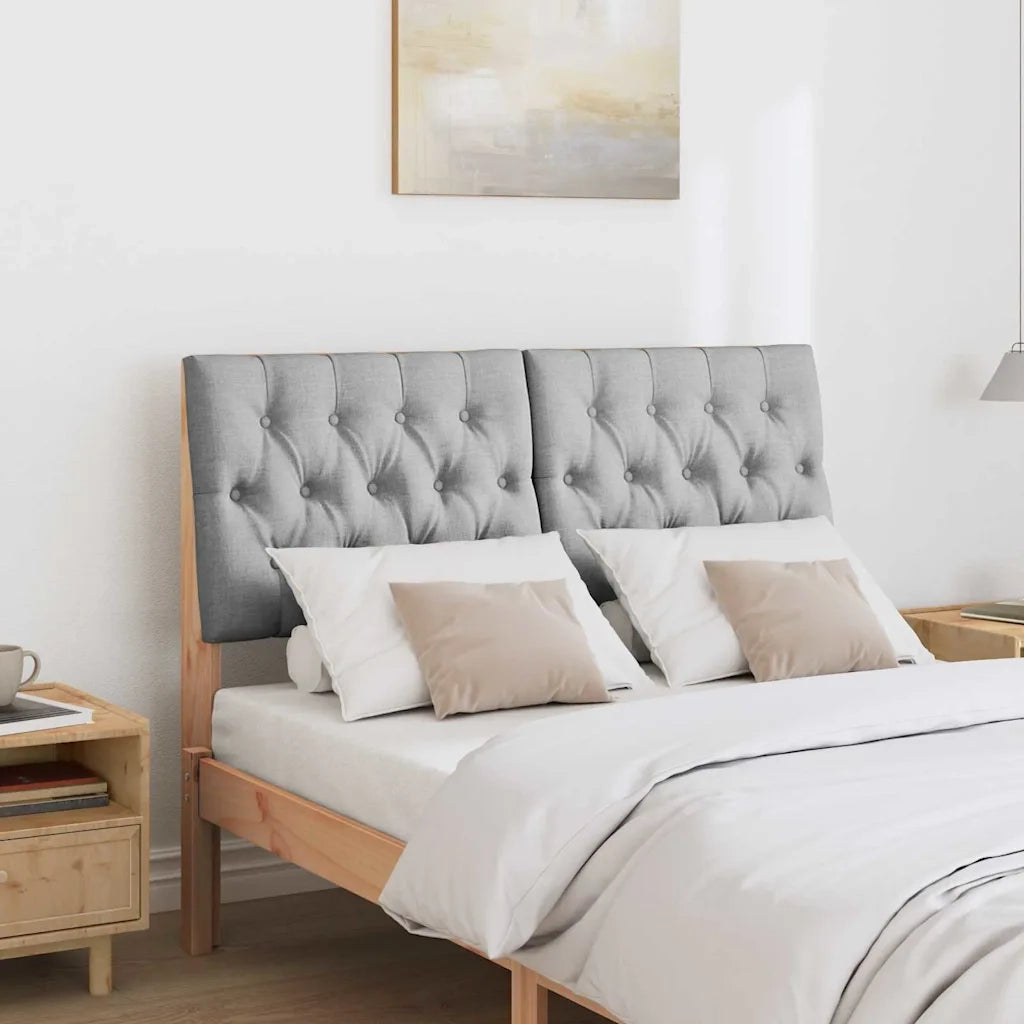 Testiera imbottita Grigio chiaro 120 cm Pino massello 879349