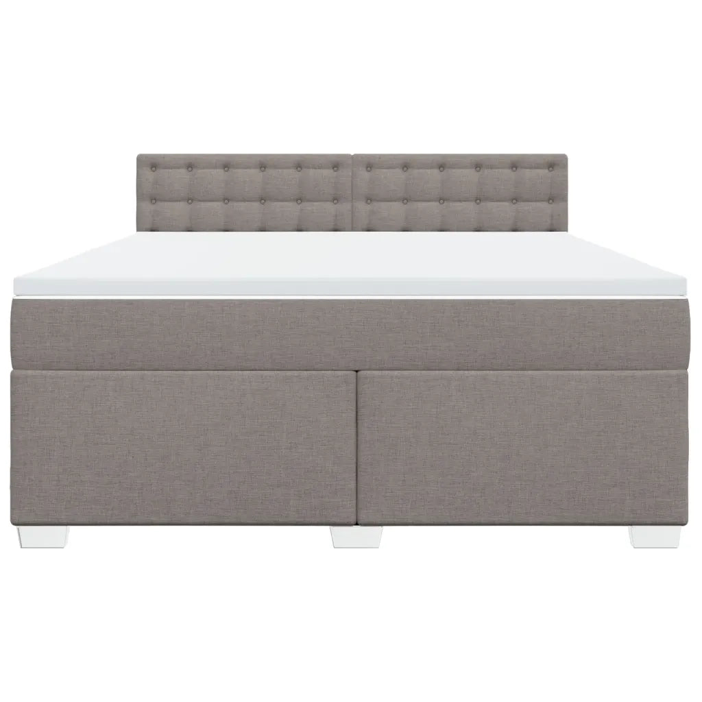 vidaXL Giroletto a Molle con Materasso Tortora 180x200 cm in Tessuto