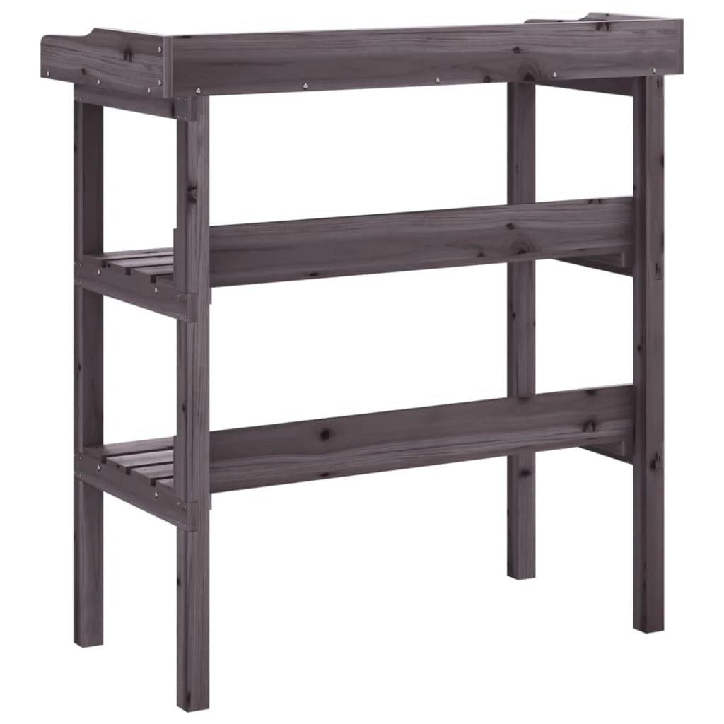 Tavolino porta piante con ripiani 78 x 38 x 82,5 cm legno di abete grigio 02_0045431