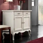 Credenza madia in legno massiccio Shabby chic 2 ante laccato bianco opaco