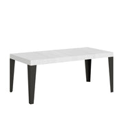 Tavolo allungabile 90x90/246 cm Flaris Premium Bianco Frassino telaio Antracite